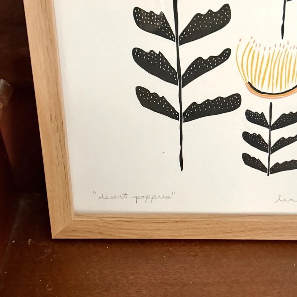 Desert Poppies Print Leah Duncan Wood Framed Floral Wall Art Bohemian Wall Art